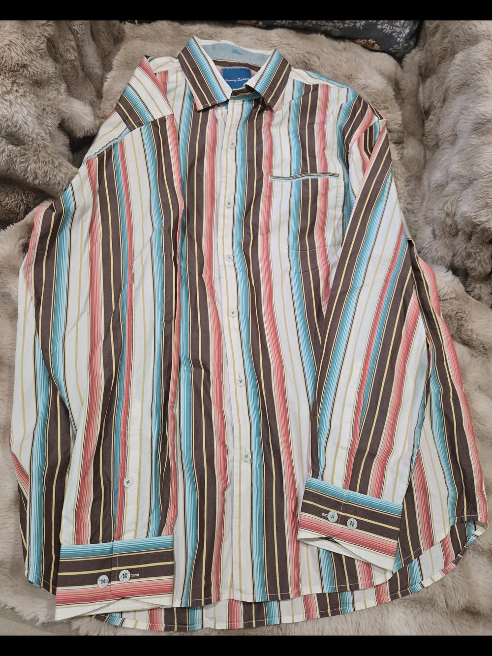 Tommy Bahama Multicolor Vertical Stripe Button-Down Shirt